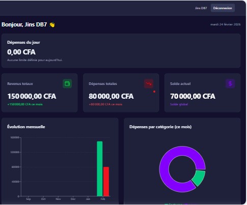 Capture d'écran Gestion Budgetaire